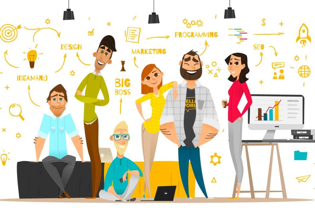 Una grafica che rappresenta noi nei rispettivi ruoli. Forse troppo giovani.