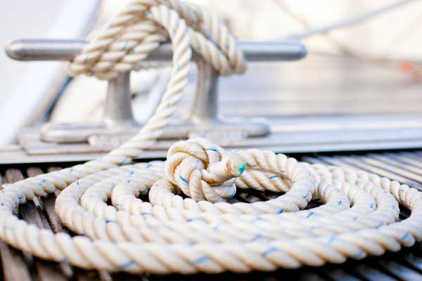 Una corda utilizzata in barca